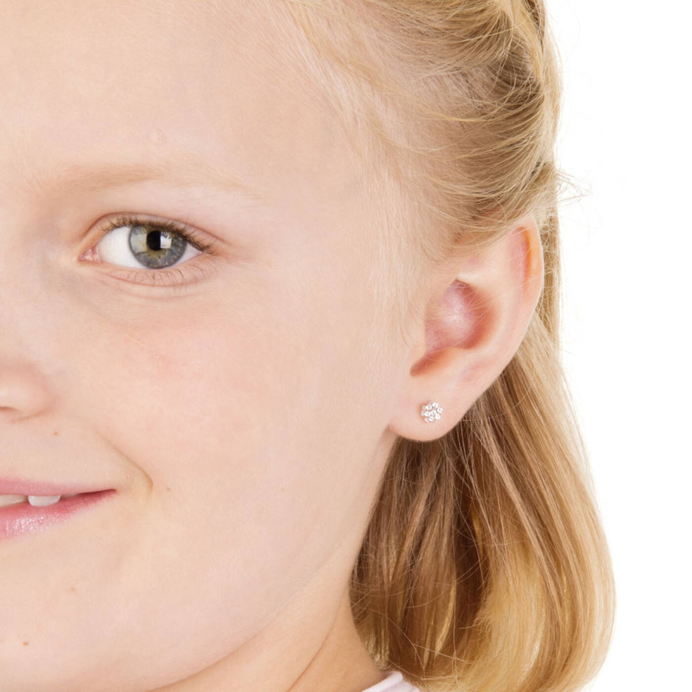 Medical Plastic Daisy 5 mm, Crystal Örhänge