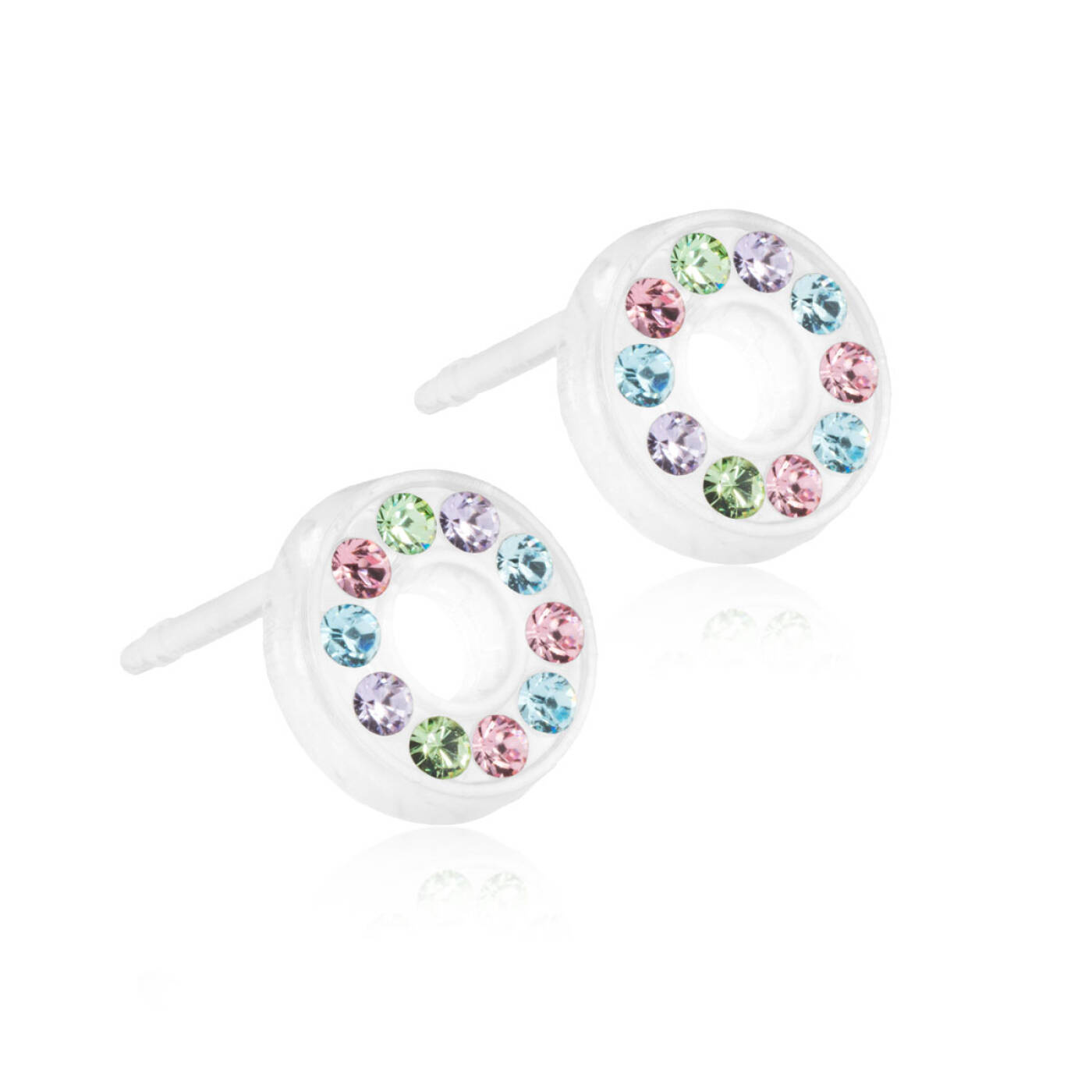 Medical Plastic Brilliance Puck Hollow 8 mm, Light fantasy Örhänge