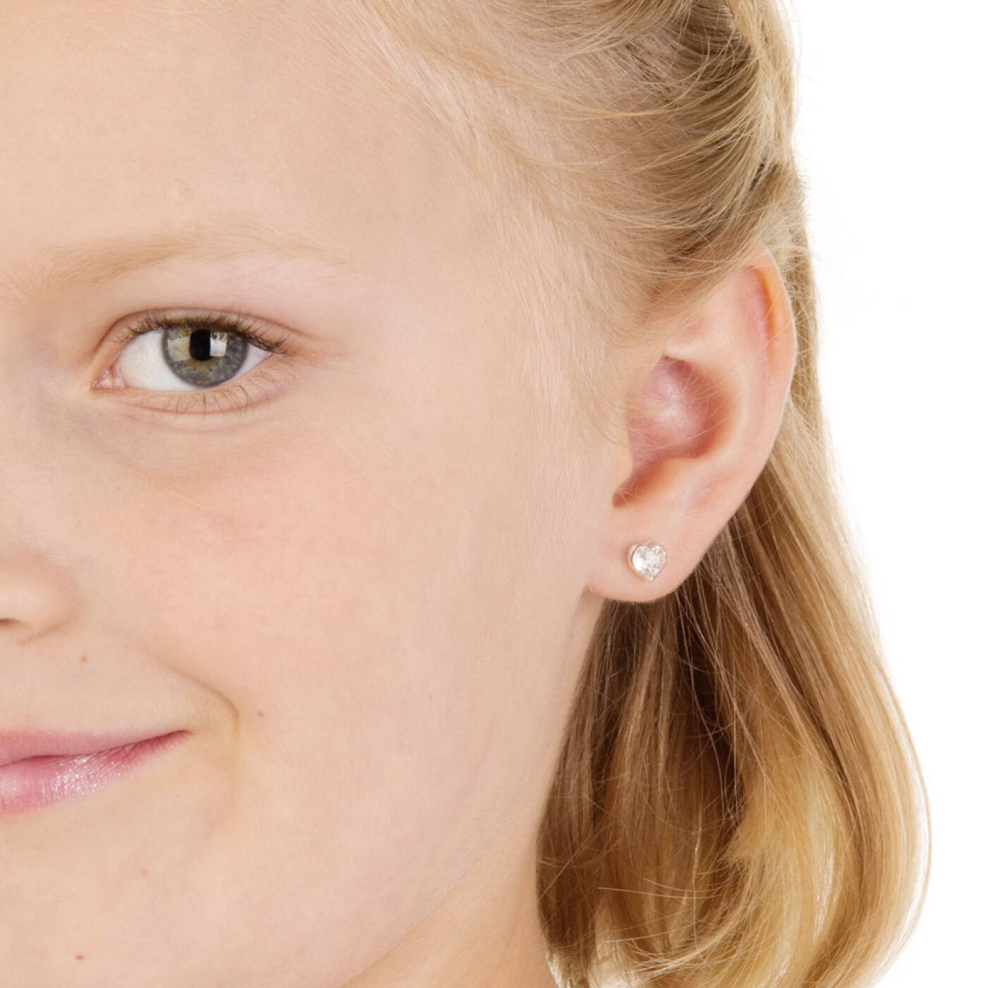 Medical Plastic Heart 6 mm, Crystal Örhänge