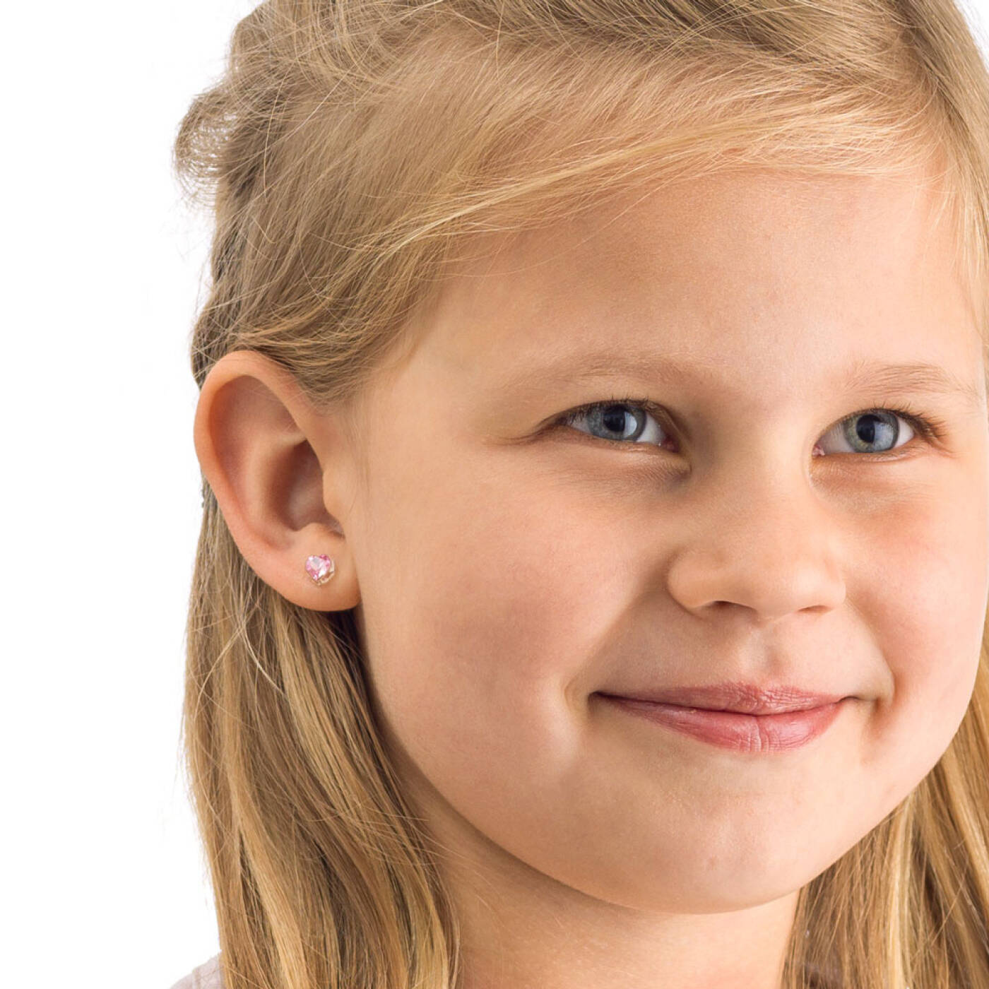 Medical Plastic Heart 6 mm, Light rose Örhänge