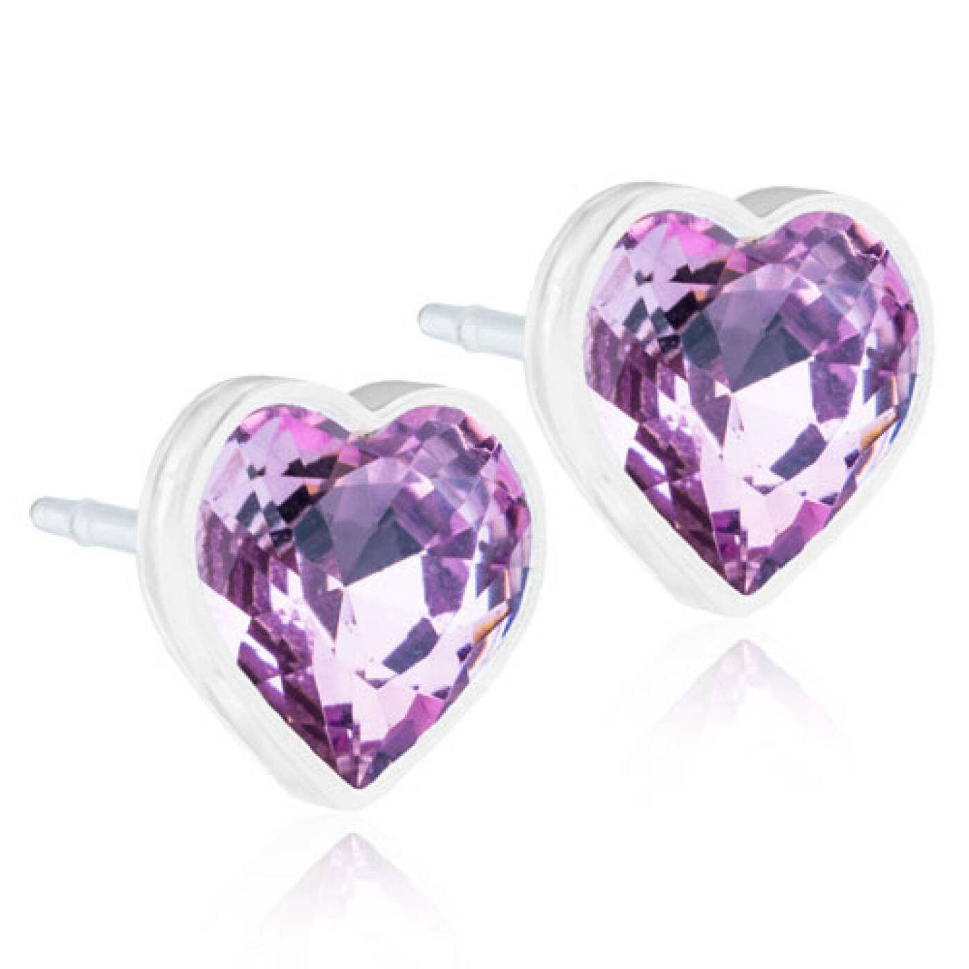 Medical Plastic Heart 6 mm, Light amethyst Örhänge