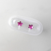 Medical Plastic Flower 6 mm, Fuchsia Örhänge