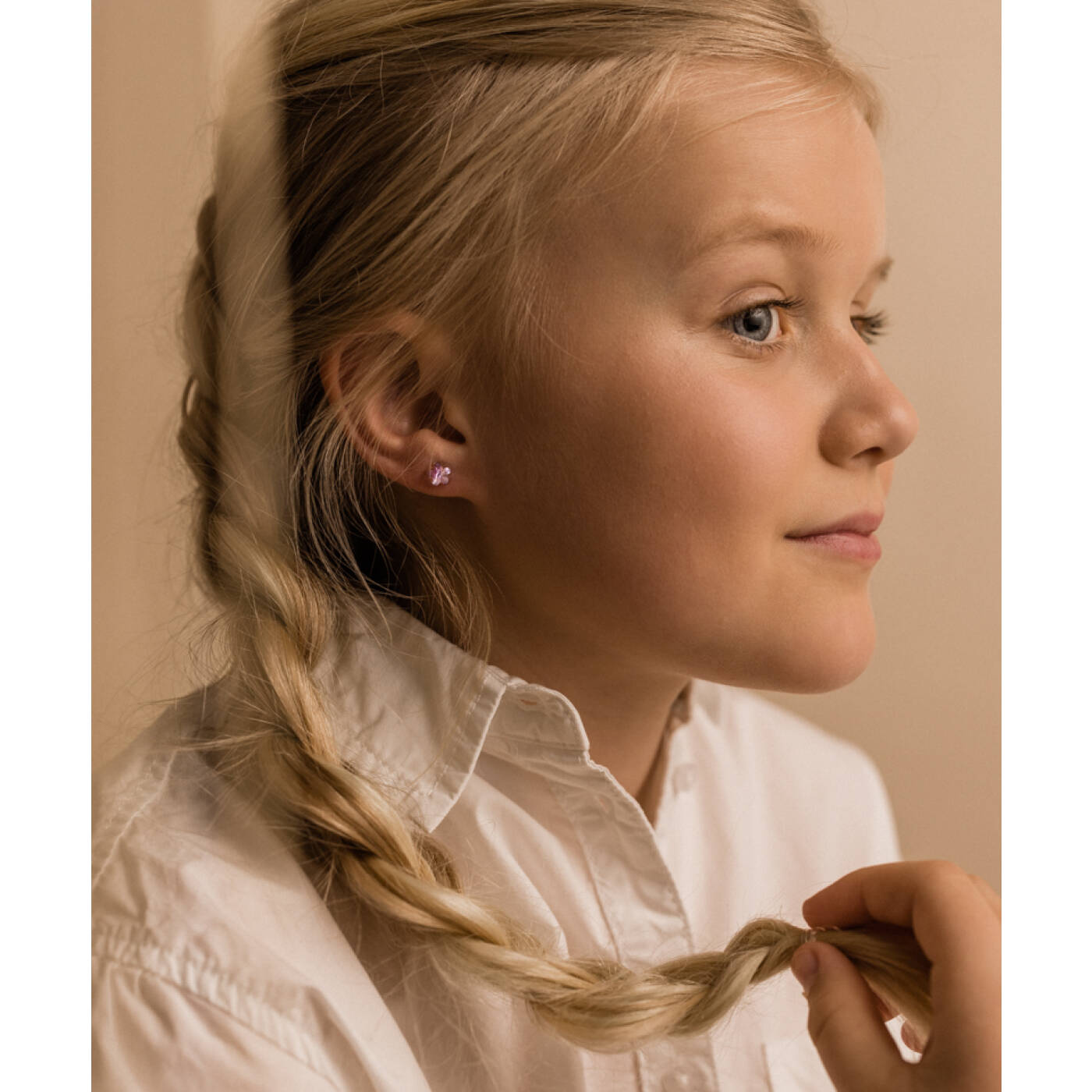 Medical Plastic Flower 6 mm, Violet Örhänge