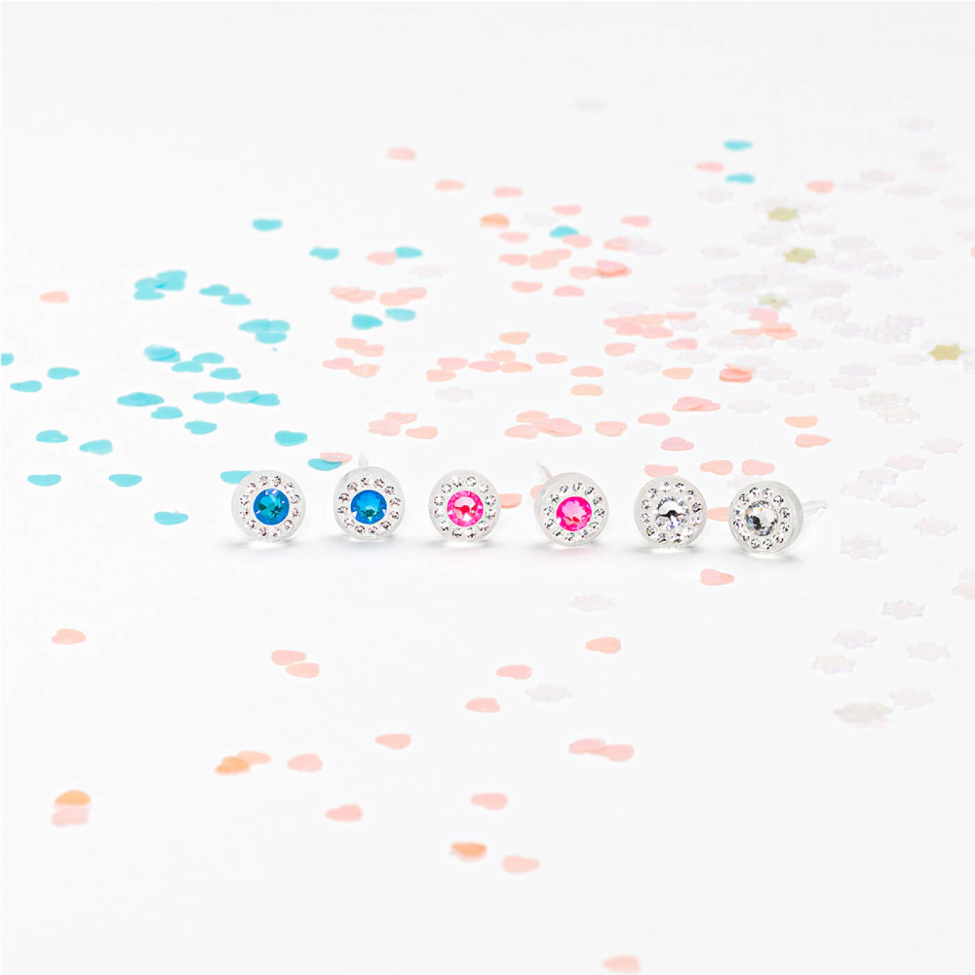 Medical Plastic Brilliance Halo 6 mm, Crystal Örhänge