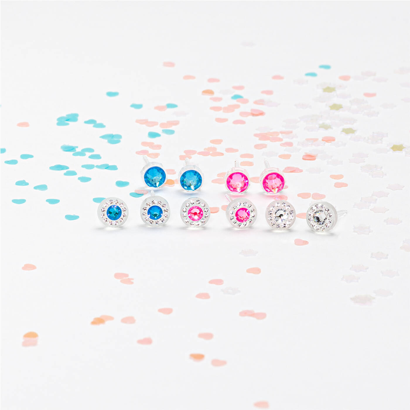 Medical Plastic Brilliance Halo 6 mm, Crystal Örhänge