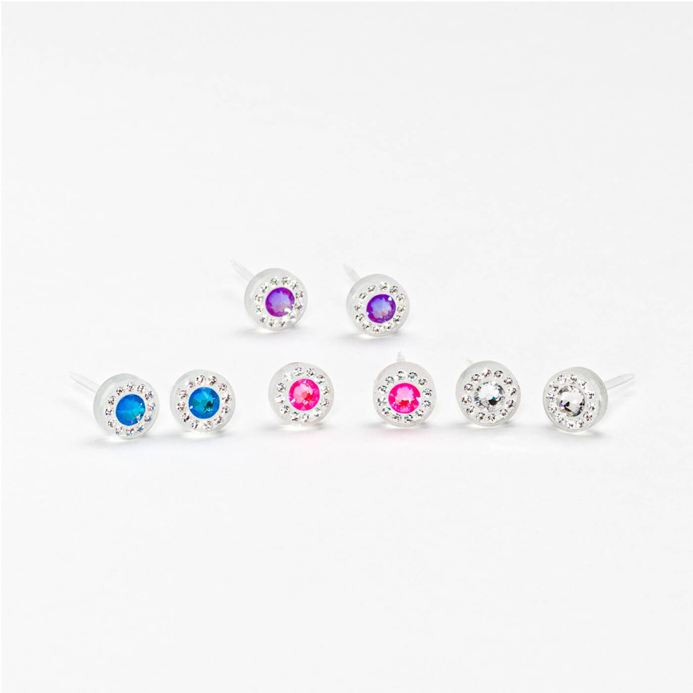 Medical Plastic Brilliance Halo 6 mm, Crystal Örhänge