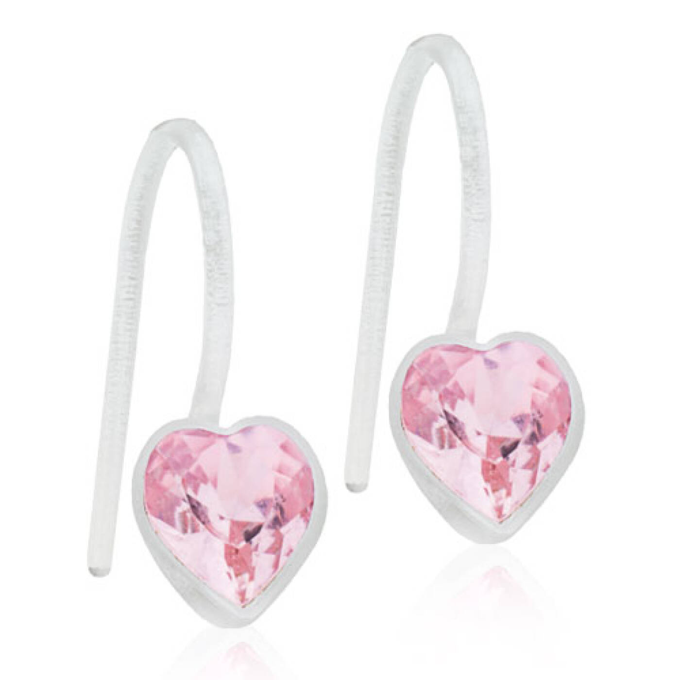 Medical Plastic Pendant Fixed Heart 6 mm, Light rose Örhänge