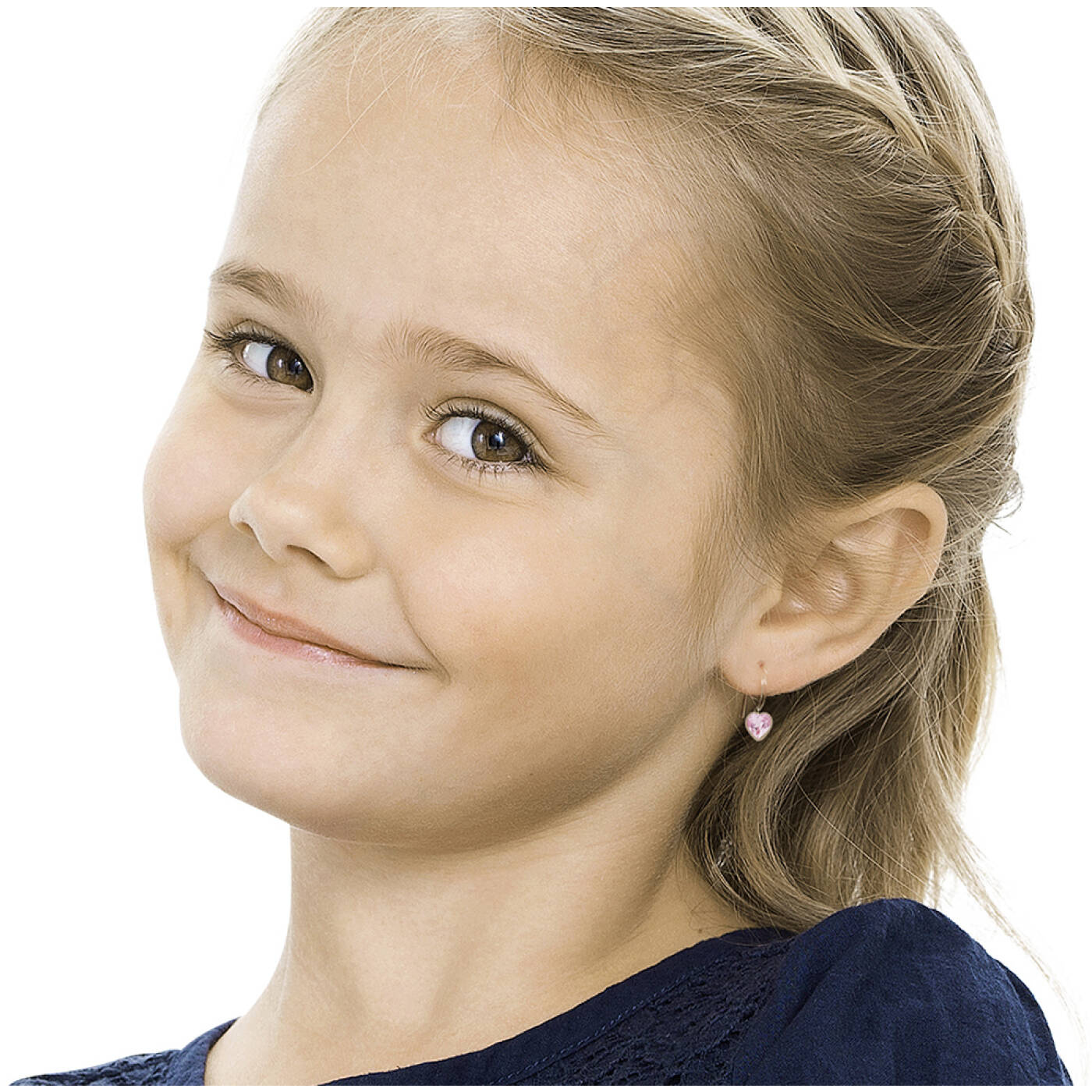 Medical Plastic Pendant Fixed Heart 6 mm, Light rose Örhänge