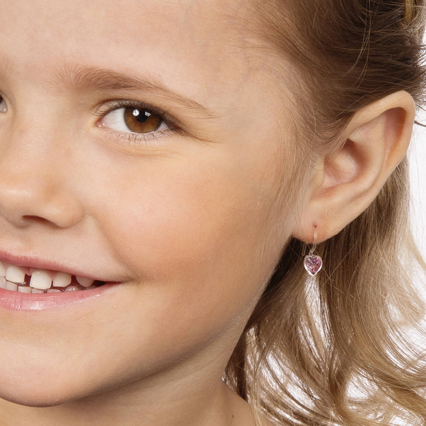 Medical Plastic Pendant Fixed Heart 6 mm, Light amethyst Örhänge