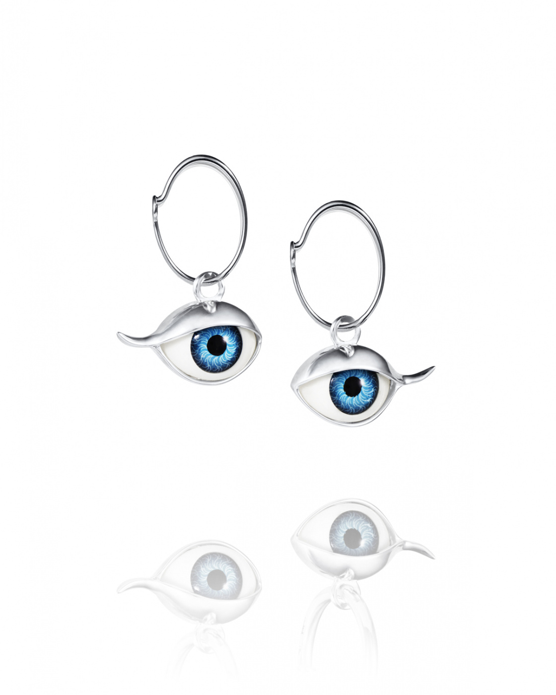 Eyes Eyes Baby Hoops Silver