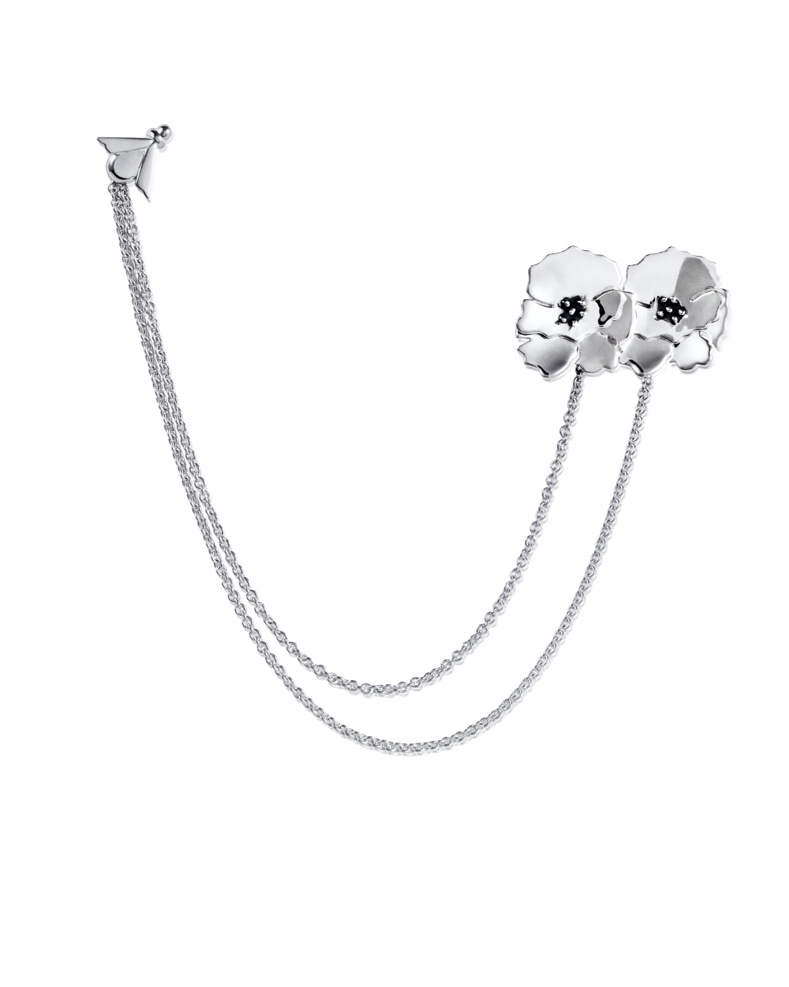 Anemone Brosch Silver