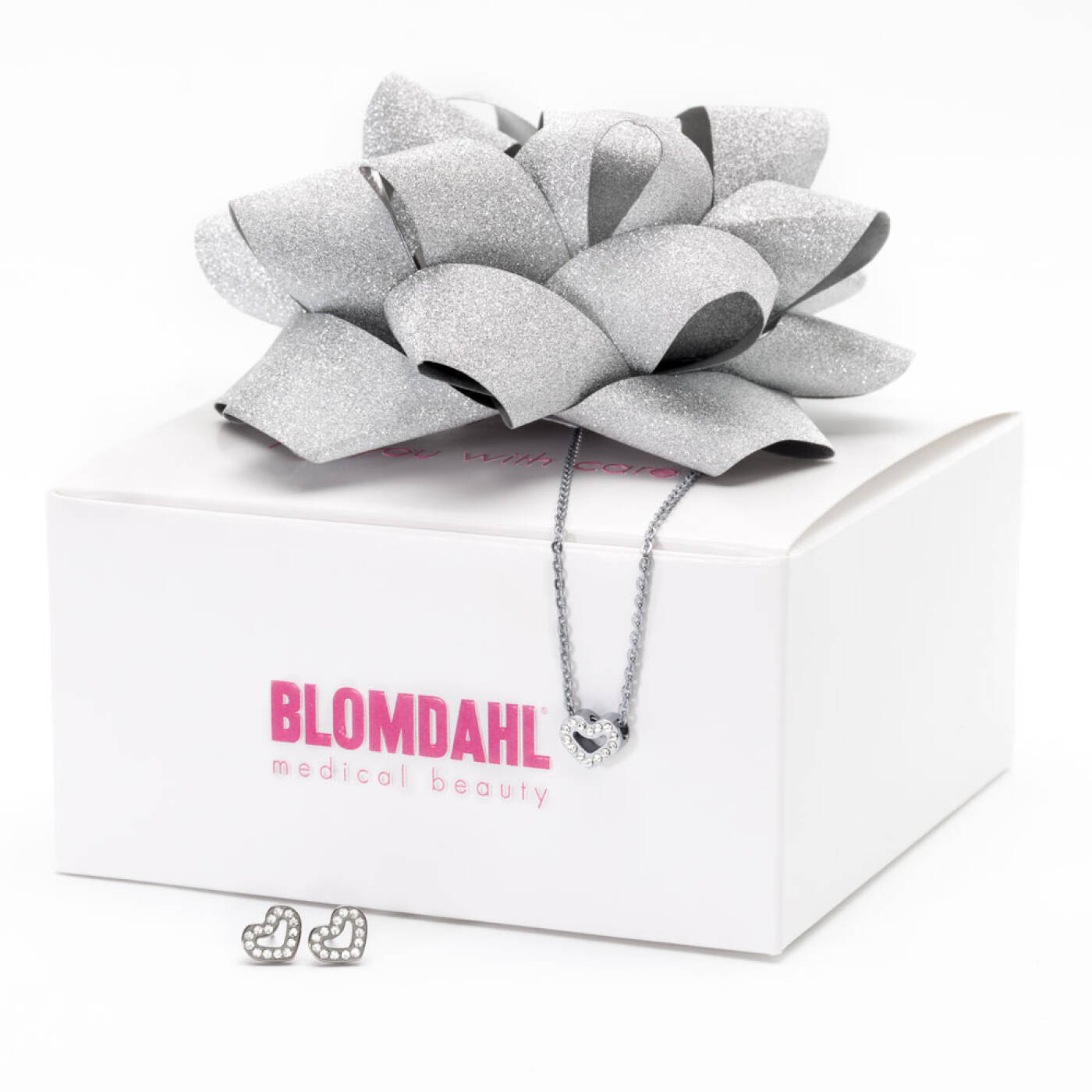 Natural Titanium Brilliance Heart Hollow 8 mm, Crystal Örhänge