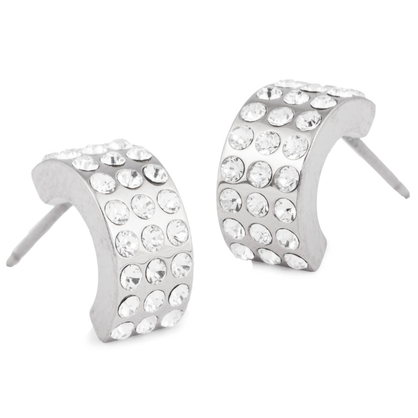 Natural Titanium Pendant Grand Brilliance Curved 10 mm, Crystal Örhänge