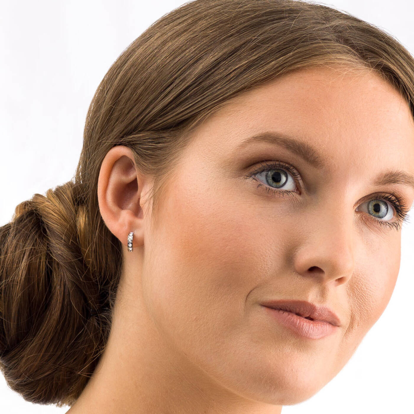 Natural Titanium Pendant Brilliance Curved 10 mm, Crystal Örhänge