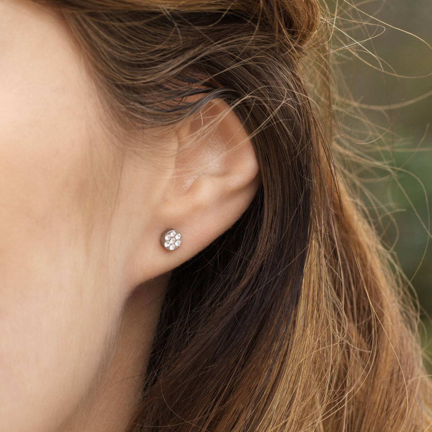 Natural Titanium Brilliance Plenary 5 mm, Crystal Örhänge