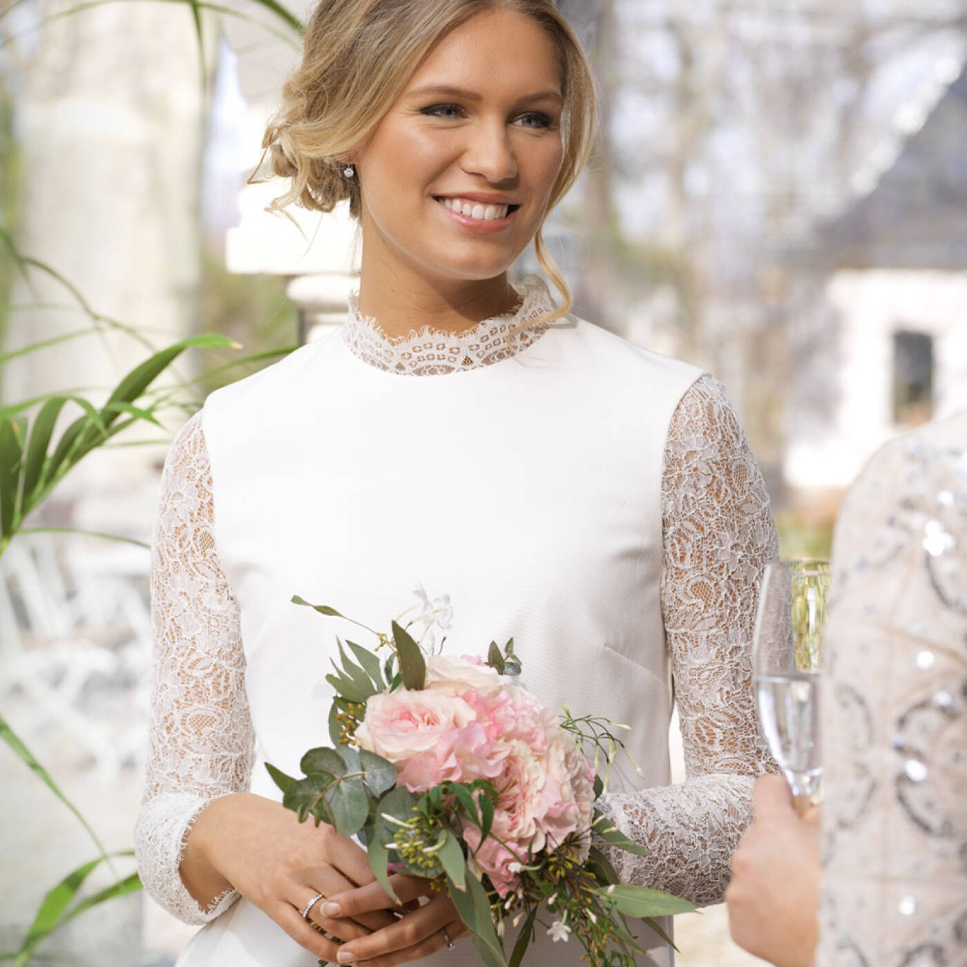 Natural Titanium Pendant Tiffany 7 mm, CZ White Örhänge