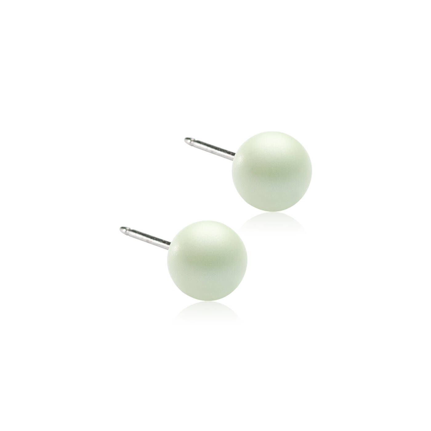 Natural Titanium Pearl 6 mm, Pastel green Örhänge