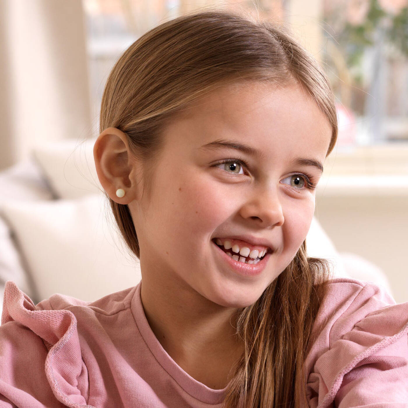 Natural Titanium Pearl 6 mm, Pastel green Örhänge