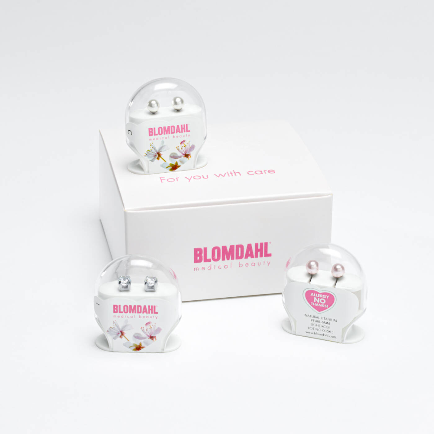 Natural Titanium Pearl 6 mm, Light rose Örhänge