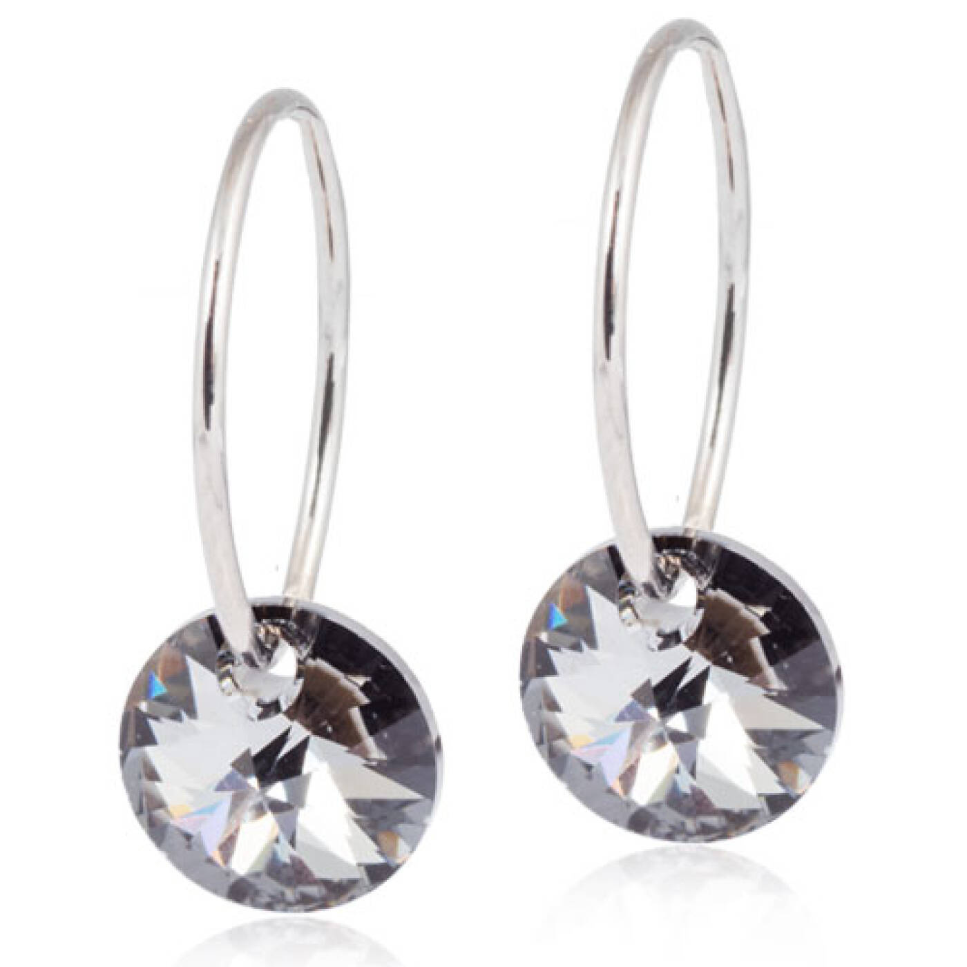 Natural Titanium Round 8 mm, Black diamond Örhänge