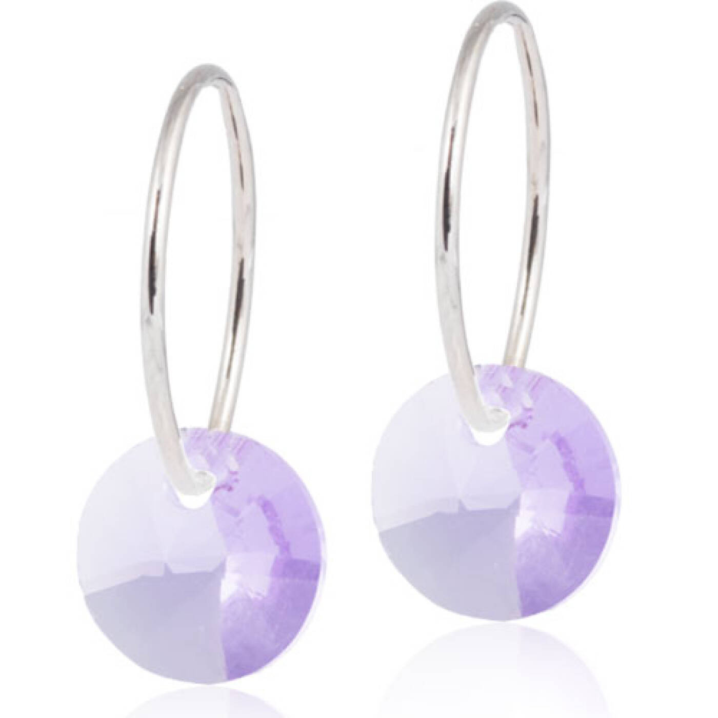 Natural Titanium Round 8 mm, Violet Örhänge
