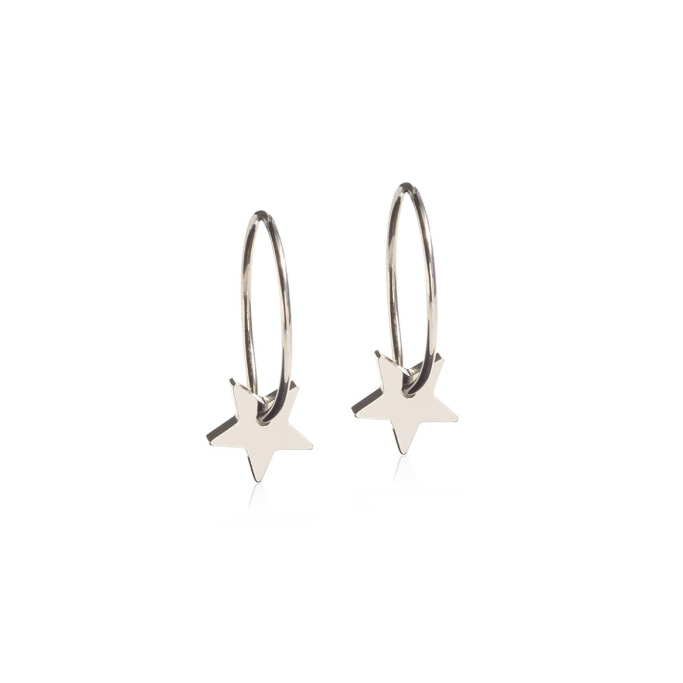 Natural Titanium Ear Ring, Pendant Star 8 mm Örhänge