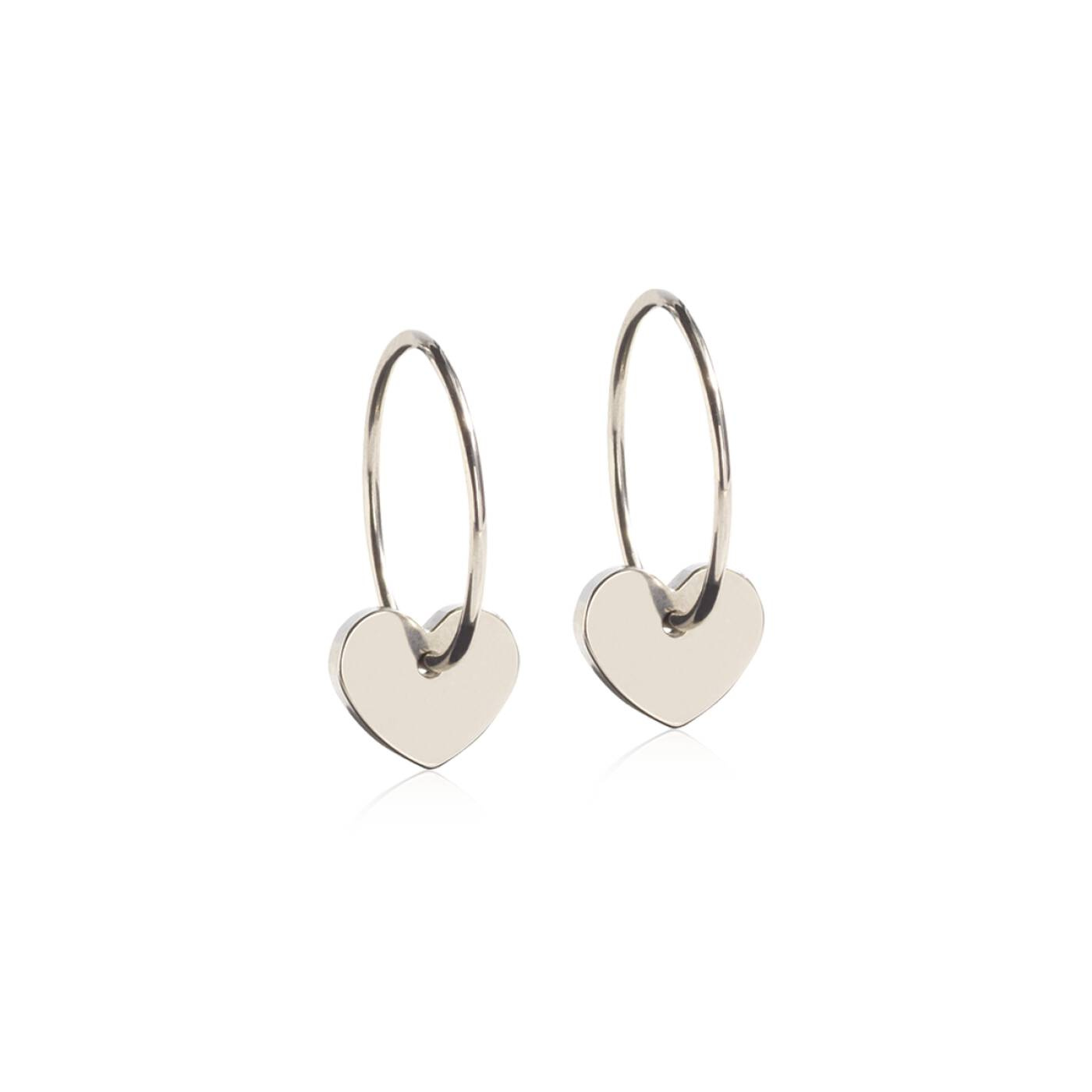 Natural Titanium Ear Ring, Pendant Heart 8 mm Örhänge