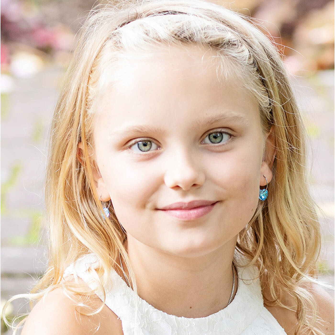 Natural Titanium Heart 10 mm, Aquamarine Örhänge