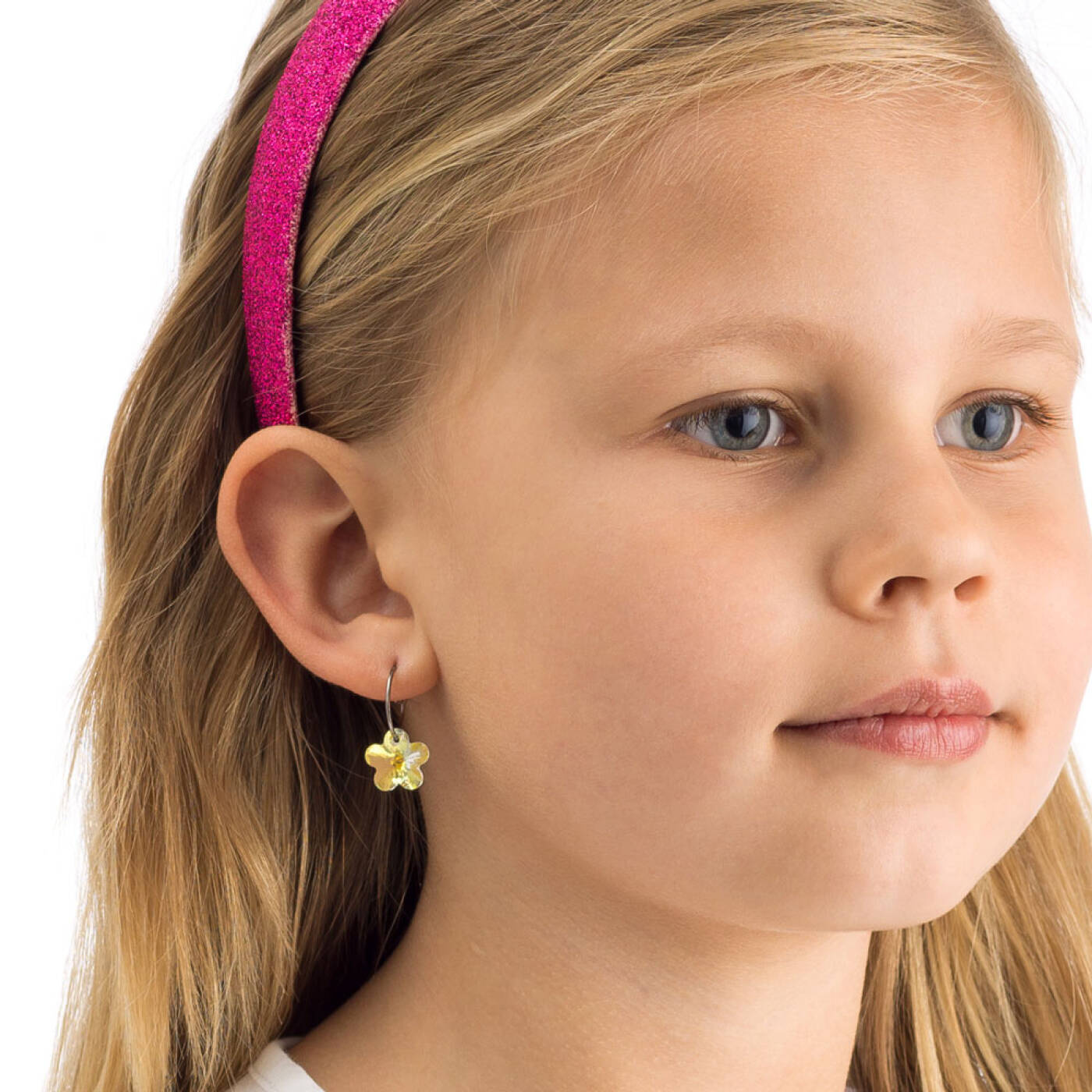 Natural Titanium Flower 12 mm, Rainbow Örhänge