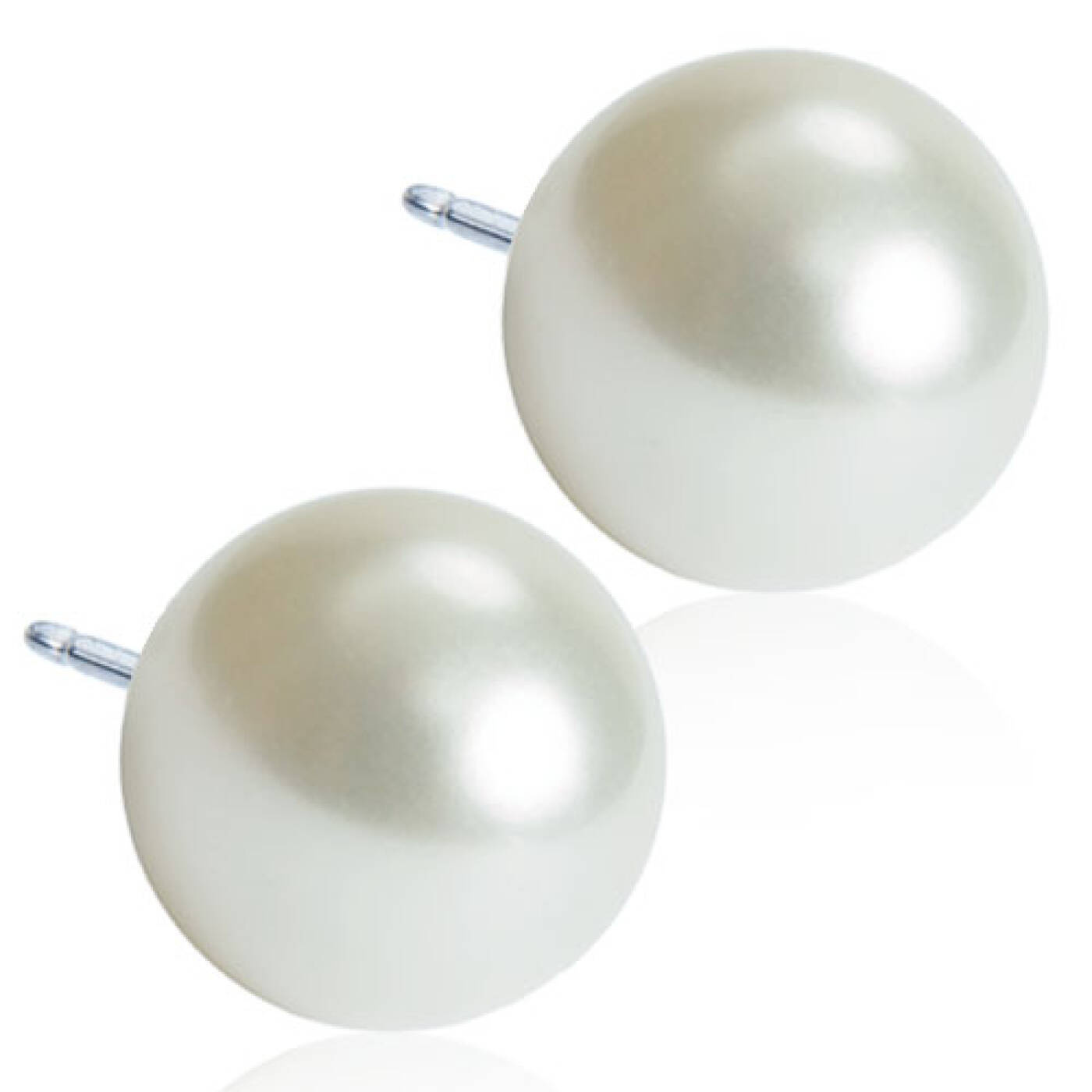 Natural Titanium Pearl 12 mm, White Örhänge