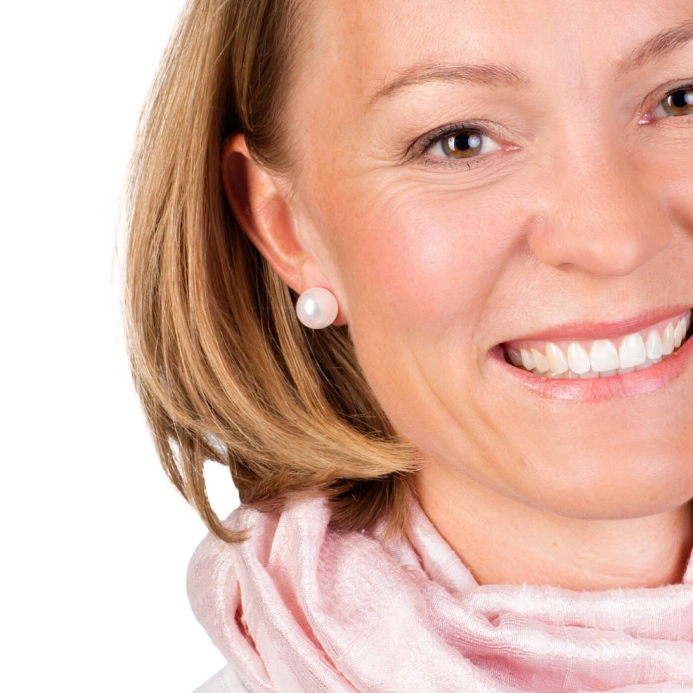 Natural Titanium Pearl 12 mm, White Örhänge