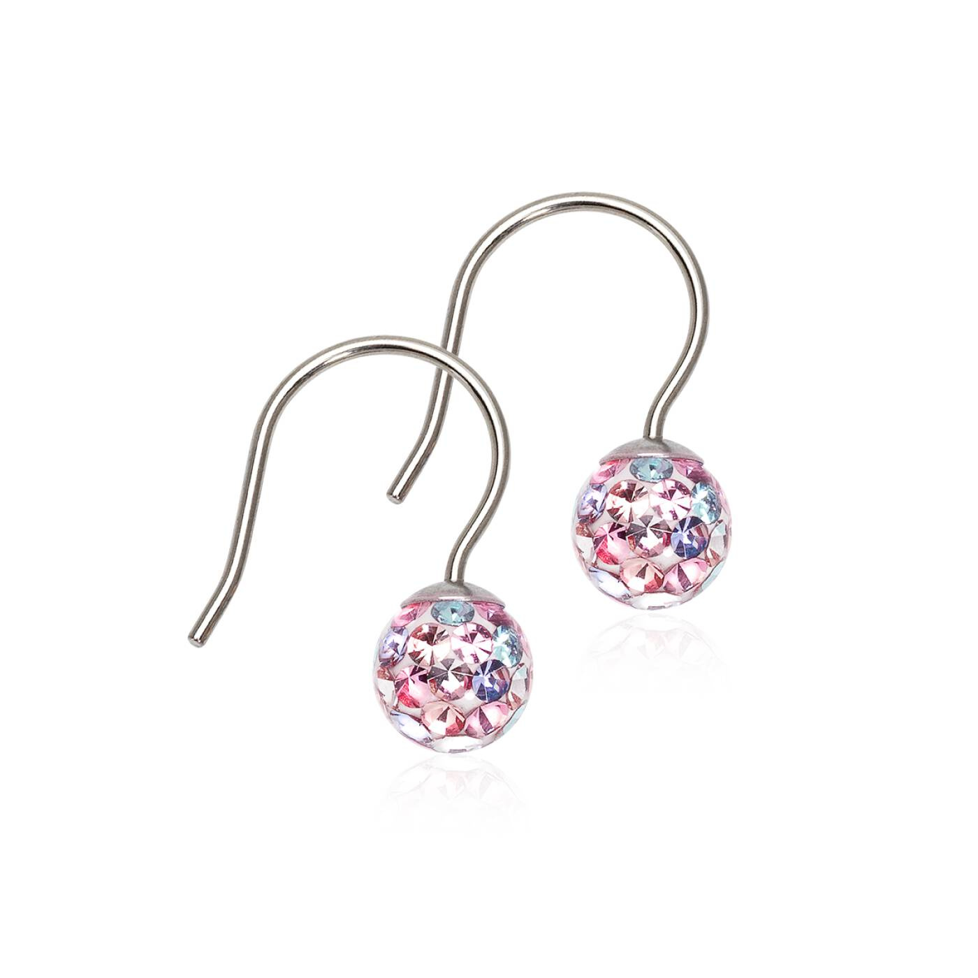 Natural Titanium Mini Pendant Crystal Ball 6 mm, Light fantasy NEW Örhänge