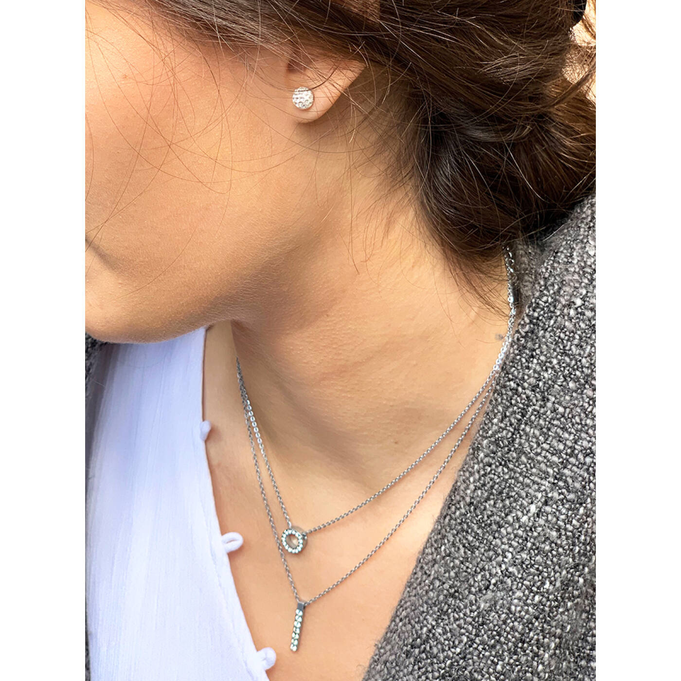 Natural Titanium Crystal Ball 6 mm, White  Örhänge