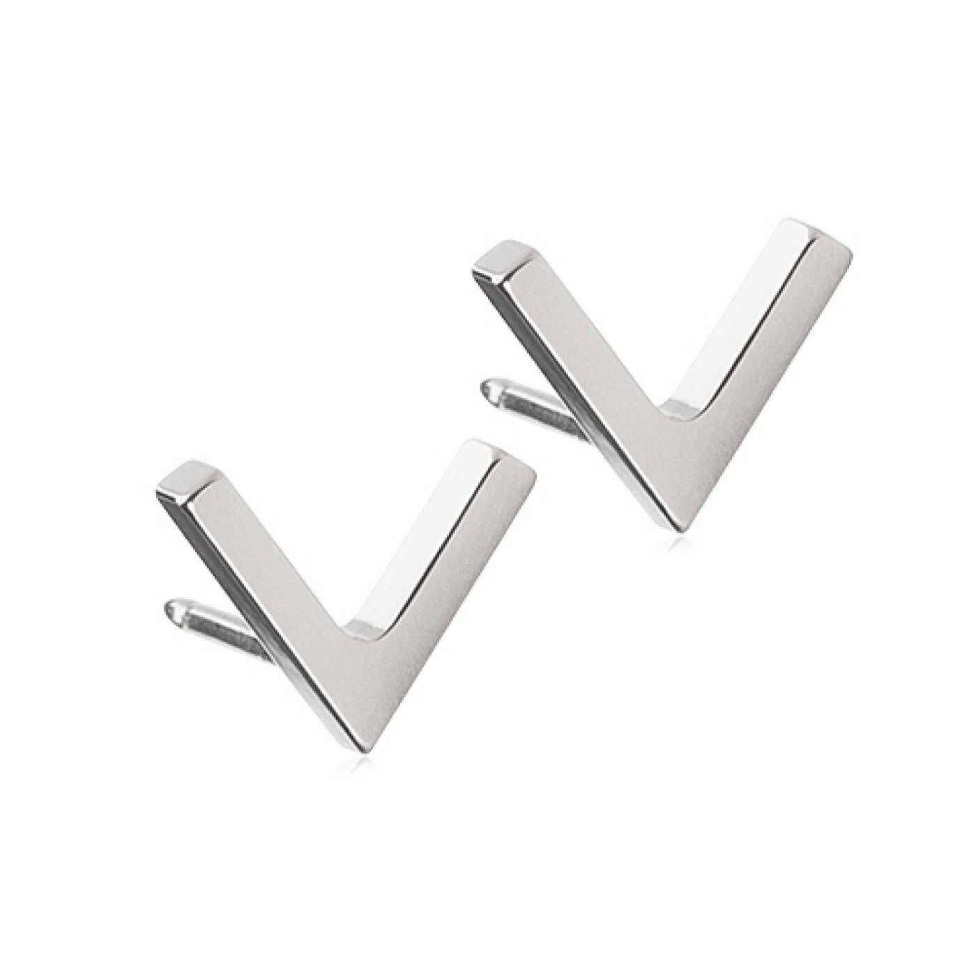 Natural Titanium Plain V 8 mm Örhänge