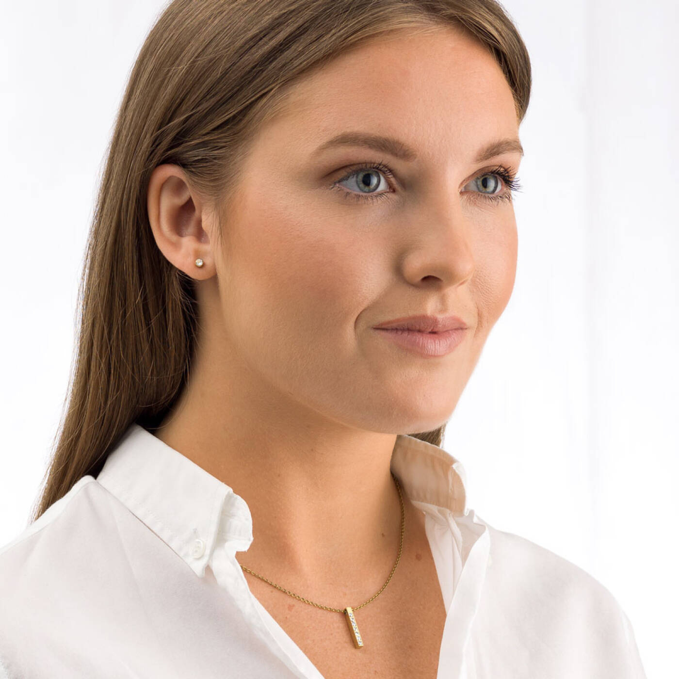 Golden Titanium Bezel 4 mm, Crystal Örhänge