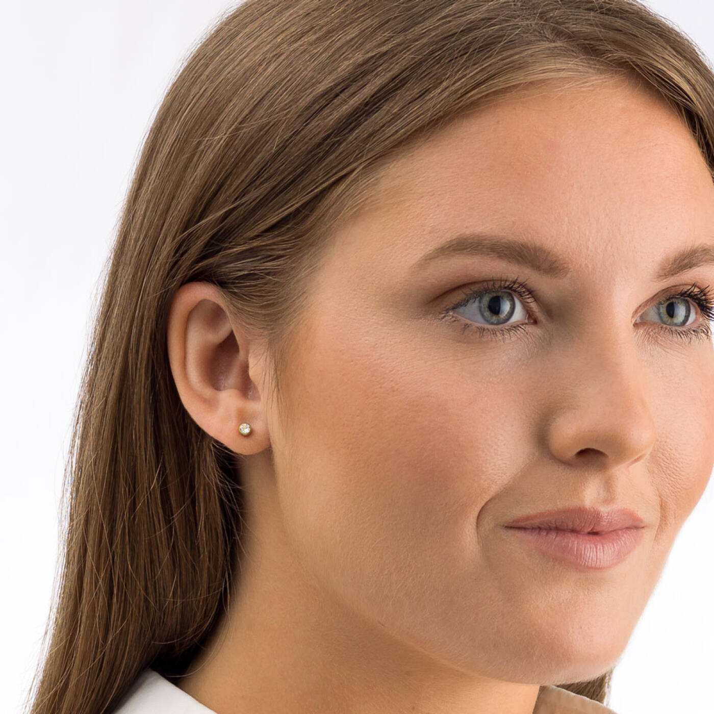 Golden Titanium Bezel 4 mm, Crystal Örhänge