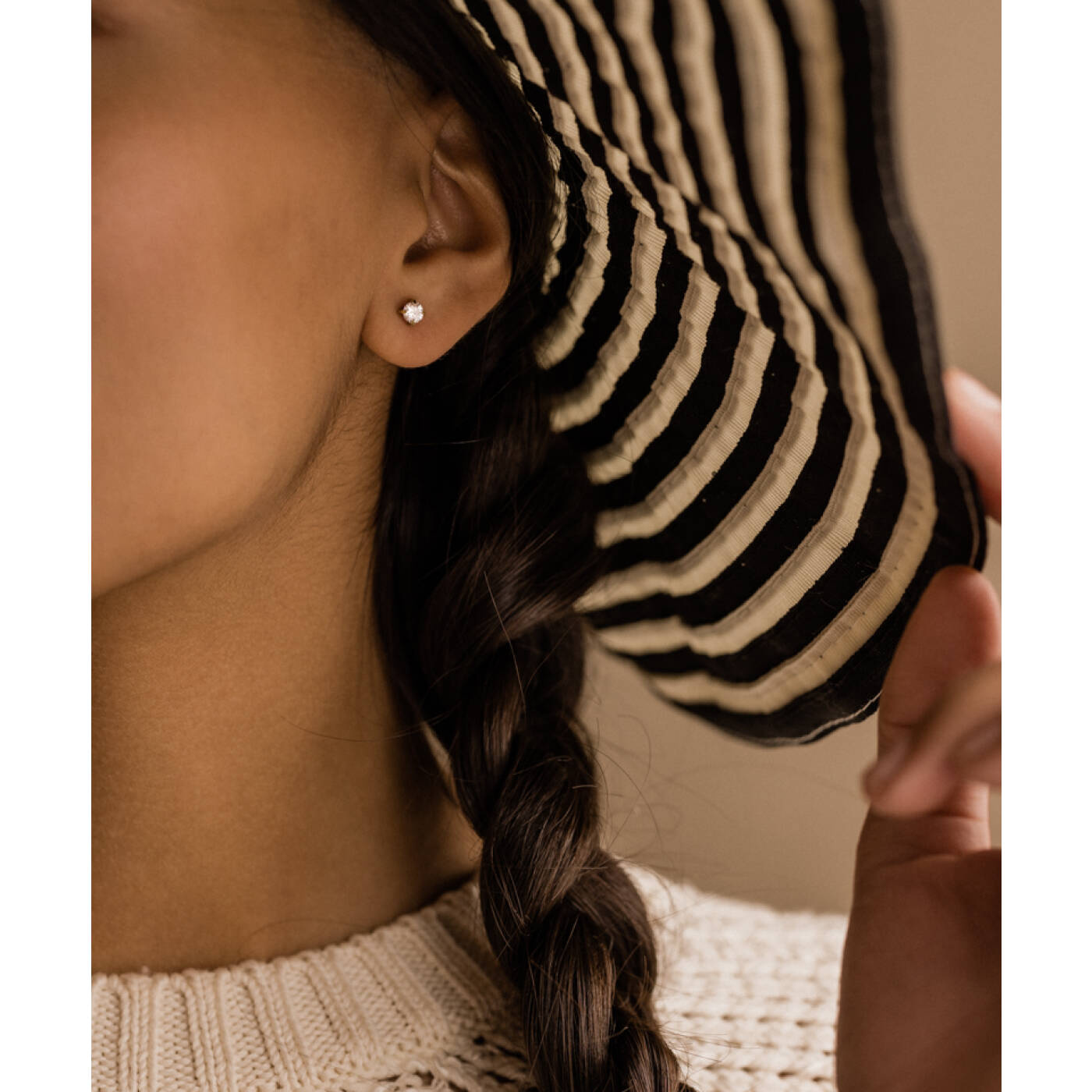 Golden Titanium Tiffany 5 mm, CZ White Örhänge