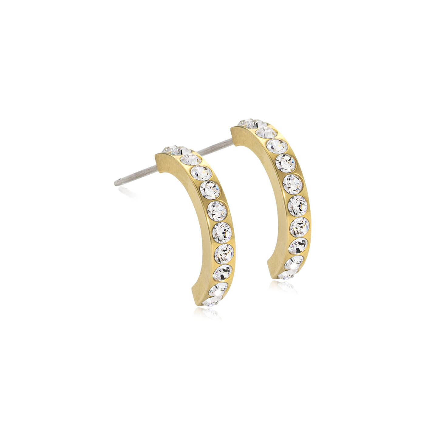 Golden Titanium Pendant Brilliance Curved 15 mm, Crystal Örhänge