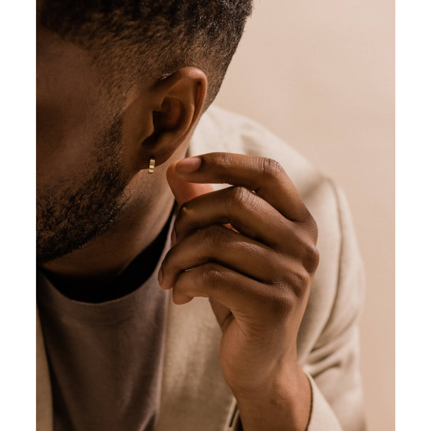 Golden Titanium Pendant Plain Curved 10 mm Örhänge