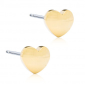 Golden Titanium Heart 5 mm Örhänge