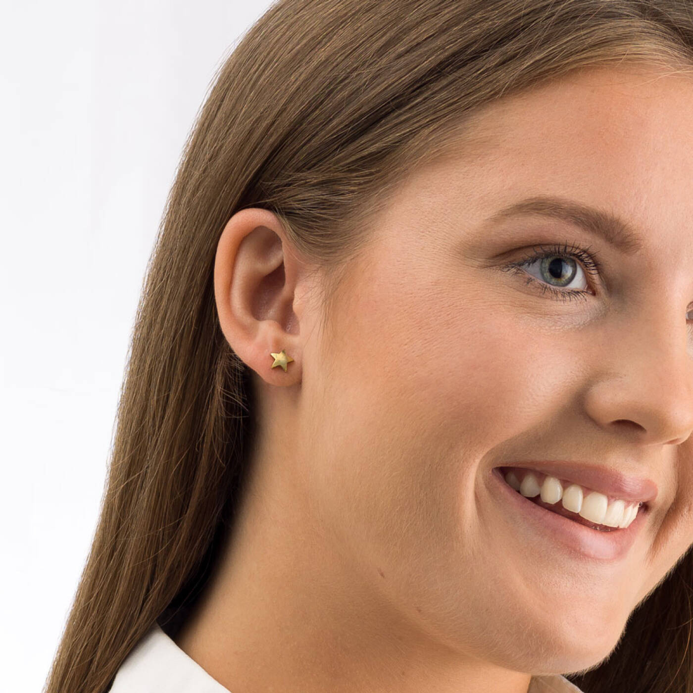 Golden Titanium Star 8 mm Örhänge