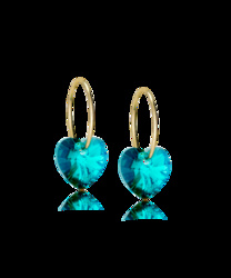 GT Ear Ring 14 mm, Heart 10 mm, Turquoise