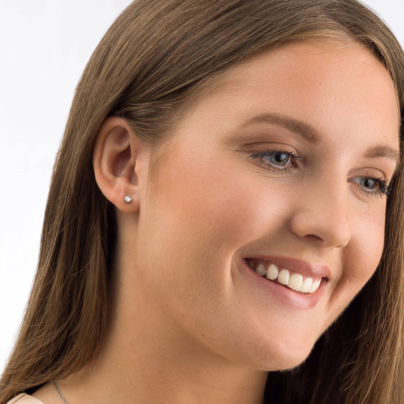 Silver Titanium Bezel 4 mm, Crystal Örhänge