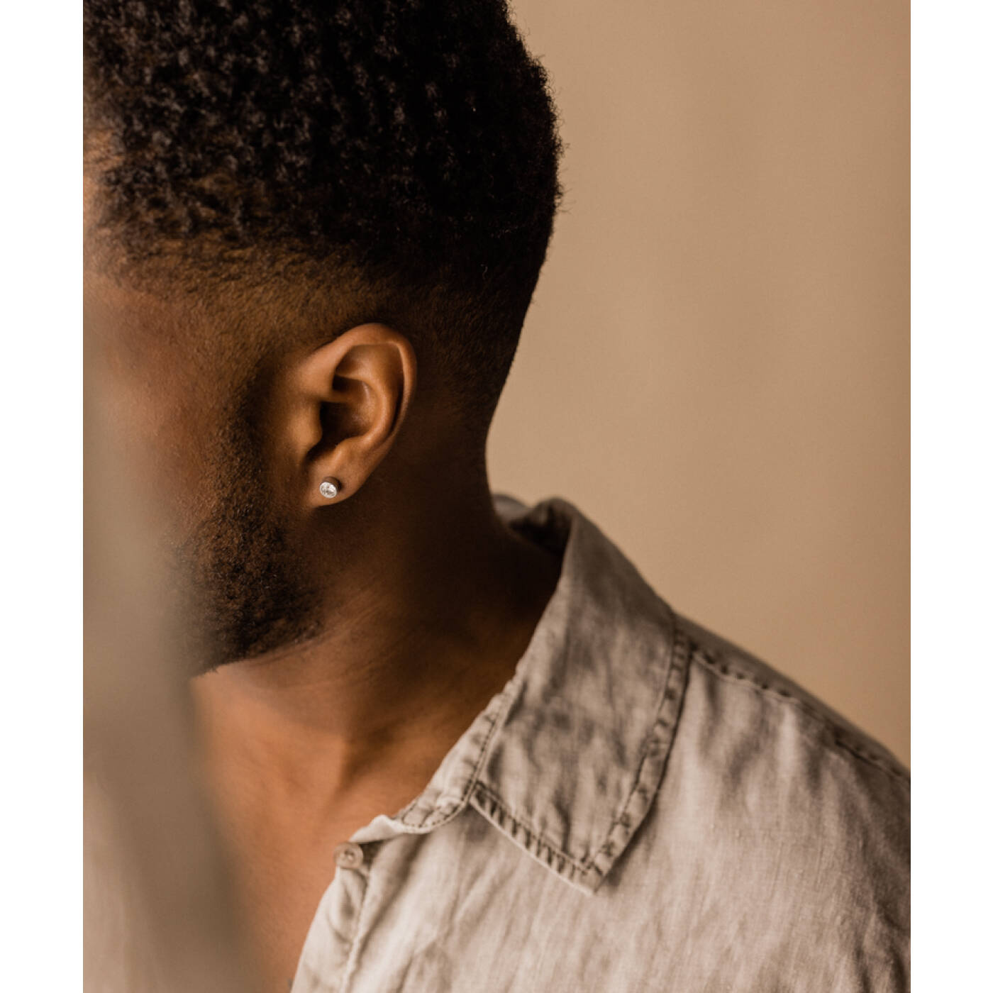 Silver Titanium Bezel 6 mm, Crystal Örhänge