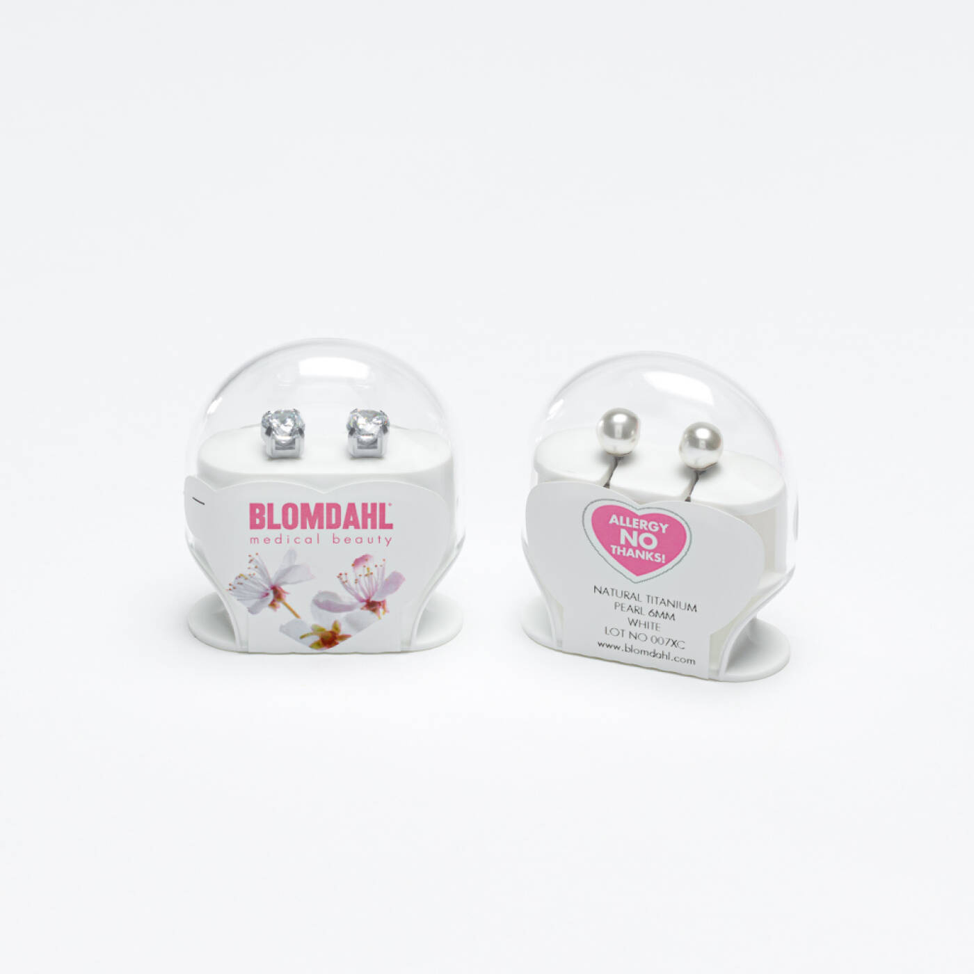 Silver Titanium Tiffany 7 mm, CZ White Örhänge