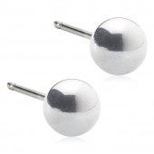 Silver Titanium Ball 5 mm Örhänge
