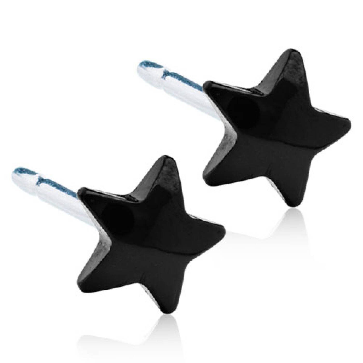 Black Titanium Star 8 mm Örhänge