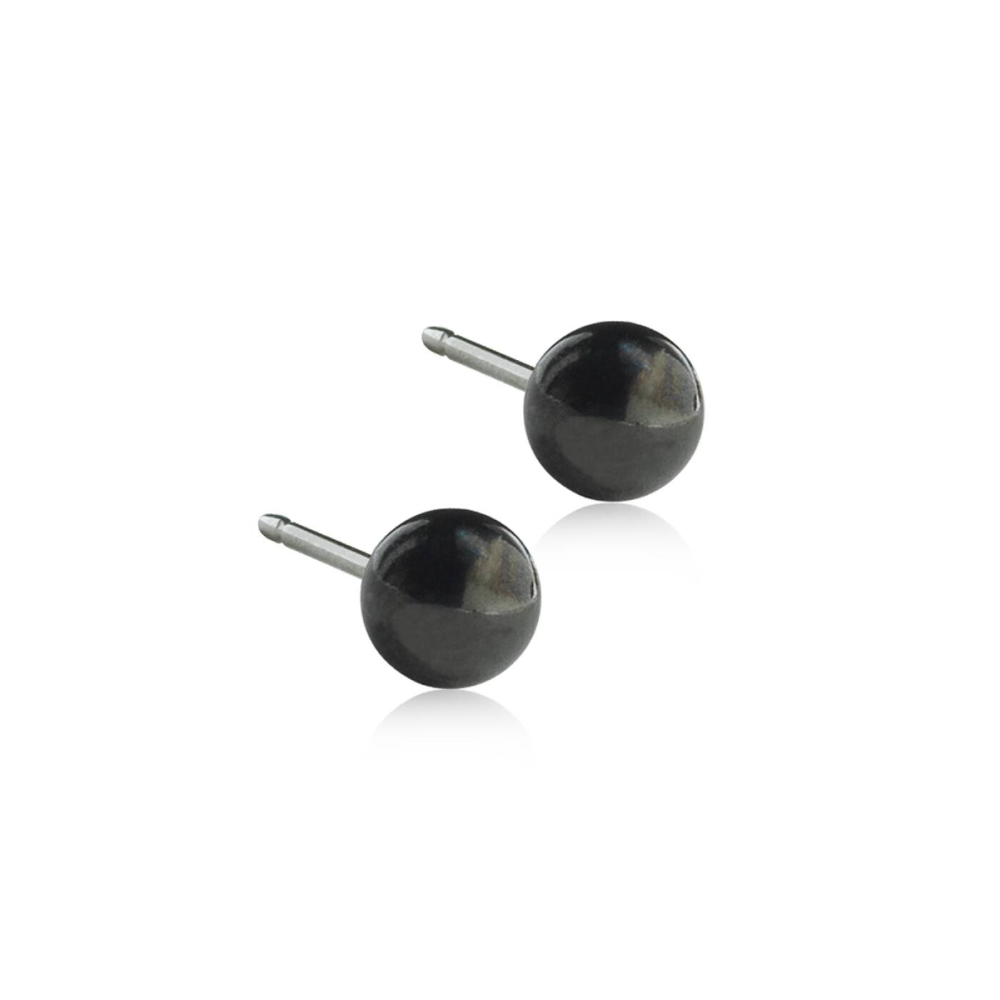 Black Titanium Ball 5 mm Örhänge