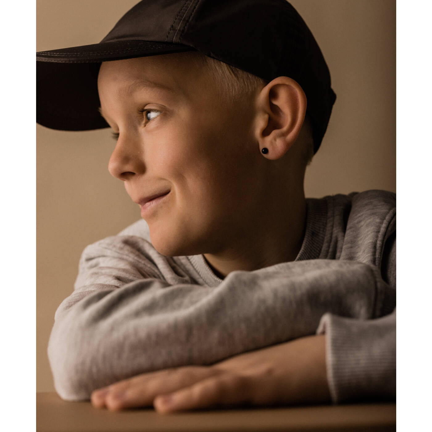 Black Titanium Ball 5 mm Örhänge