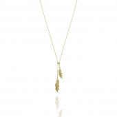 Feather/Leaf double halsband Guld